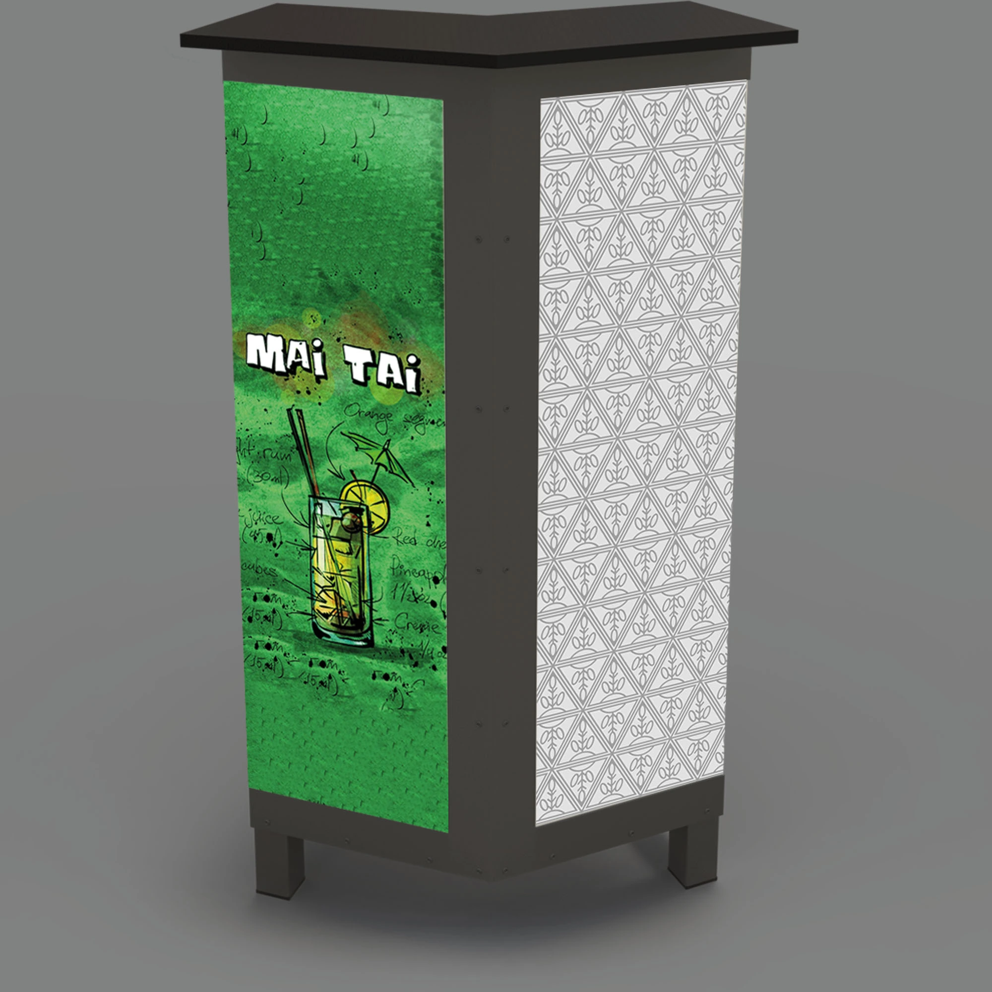 Example Image of a klappECKE with a custom print on it.