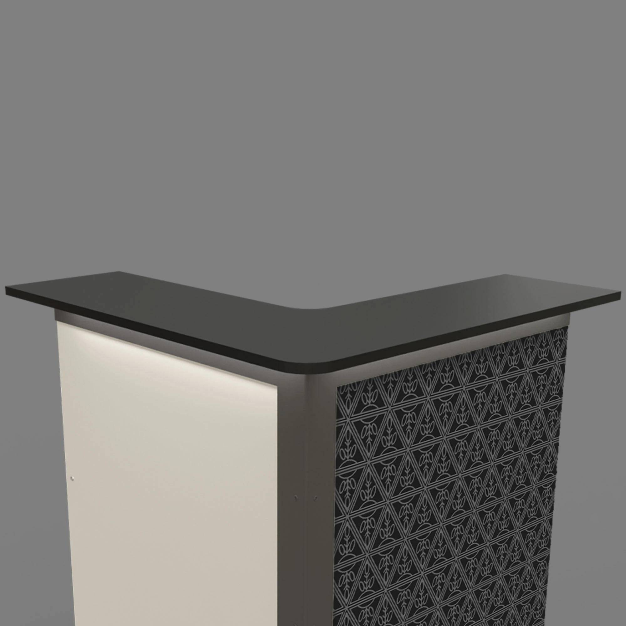 Example Image of a klappECKE with front LED lighting.