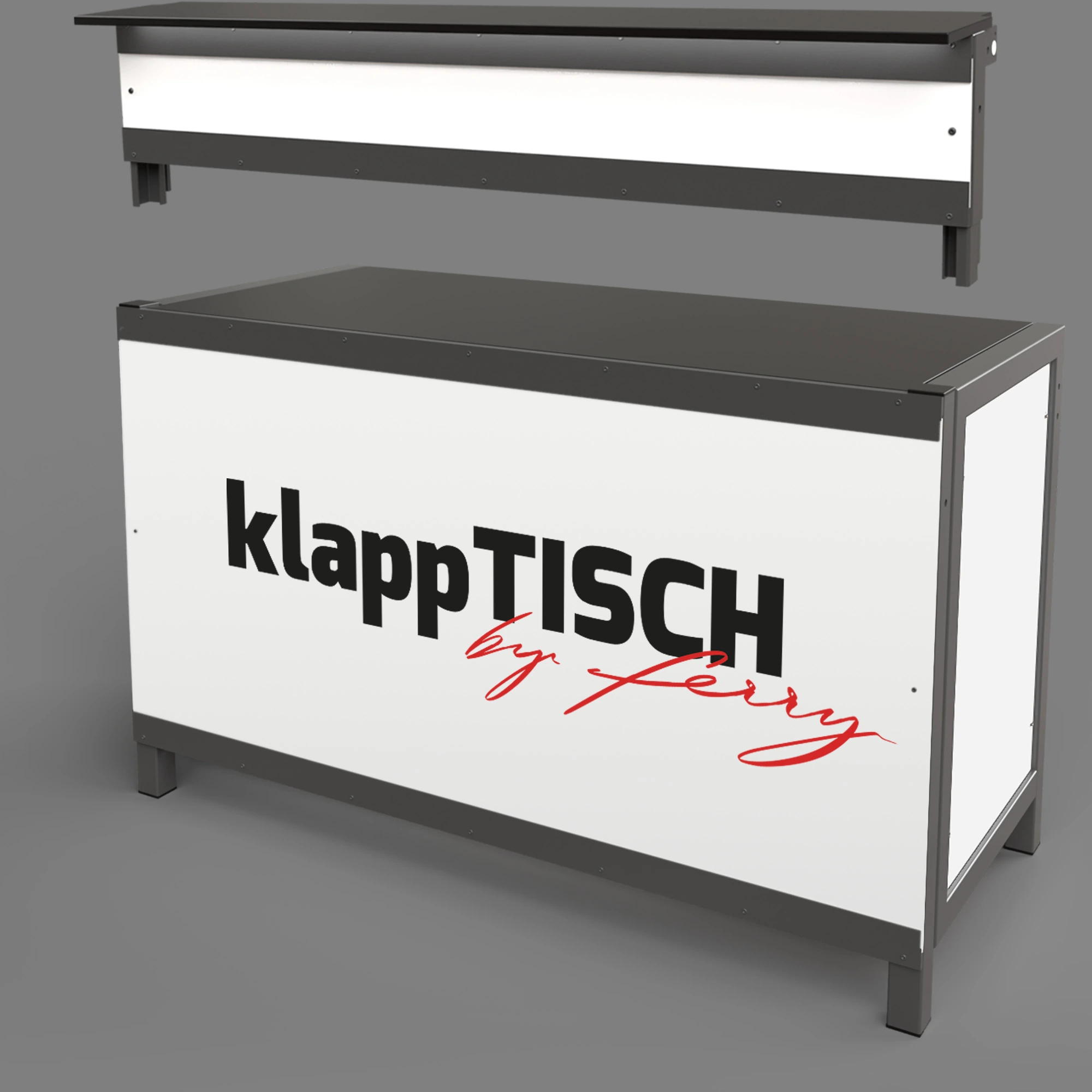 Example Image of a klappTISCH with a bar top.